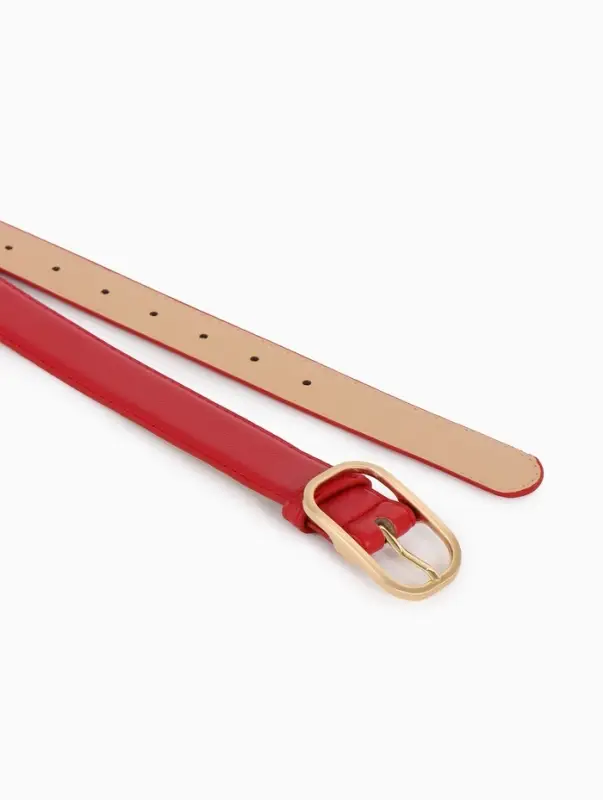 Ремень жен 05-01-01-01, Июнь2512, 3*0,3*110 см, без винта, пряж золото, 1 прокол, красный