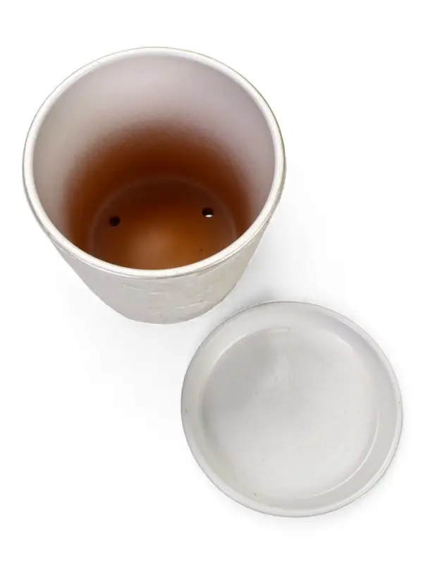 Горшок цветочный с поддоном 2,6 л, d18/h16 см белый керамика, "Венера" (М)