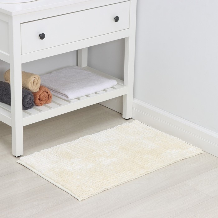 Коврик для дома LaDо́m, букли, плотность 1400 г, 50&times;80 см, цвет молочный