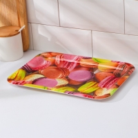 Поднос пластиковый прямоугольный Доляна &laquo;Самобранка&raquo;, 30&times;21&times;1,8 см, рисунок МИКС