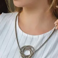 Браслет металл &laquo;Обруч&raquo; трансформируется в кулон, цвет серебро