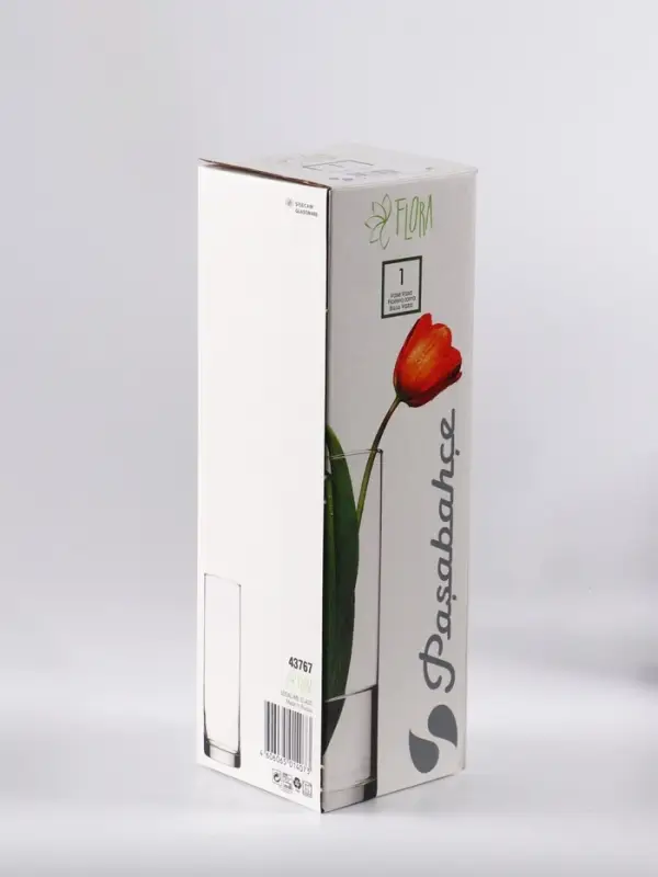 Ваза &laquo;Соблазн&raquo;, прямая, h=26 см, стекло, бело-серебристая