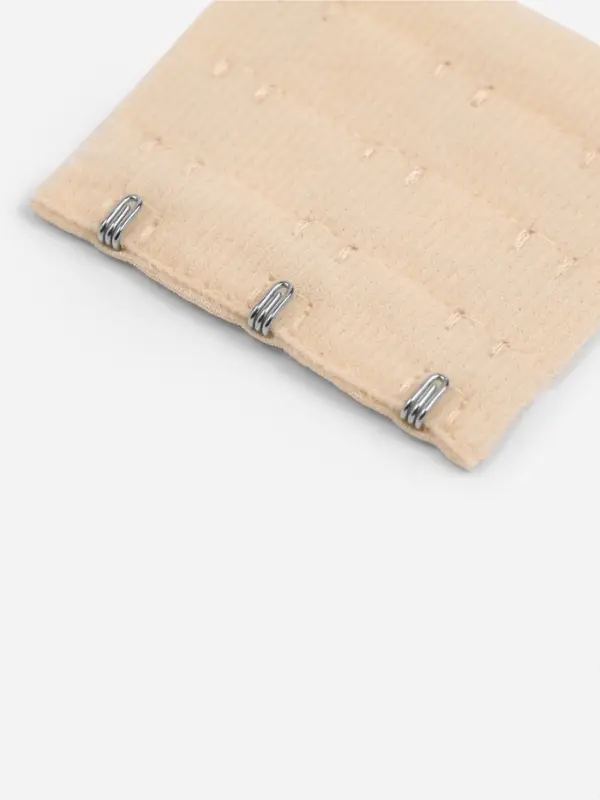 Застёжка для бюстгальтера, удлинитель, 3 ряда 3 крючка, 5&times;5.5 см, бежевая