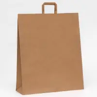 Пакет бумажный крафт 90 г/м&sup2;, плоская ручка, 45&times;15&times;53 см