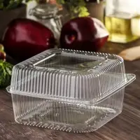 Контейнер одноразовый с неразъёмной крышкой ПР-К-15 В, пластик, квадратный, 250 мл, 15.2&times;8.1 см, прозрачный