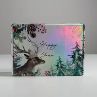 Коробка подарочная новогодняя складная &laquo;Happy New Year&raquo;, 30,5 х 22 х 9,5 см, Новый год