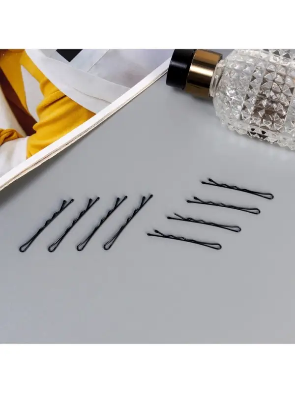 Невидимка для волос &laquo;Ариэль&raquo;, набор 10 шт., 6 см, чёрная