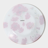 Тарелка стеклянная обеденная Доляна &laquo;Красные маки&raquo;, d=23 см