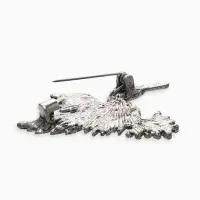 Брошь "Калибри", цветная в чернёном серебре