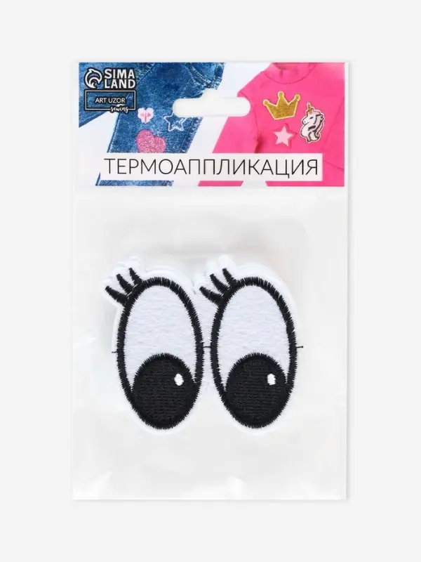 Термоаппликация &laquo;Глазки с ресницами&raquo;, 6&times;5 см, белая