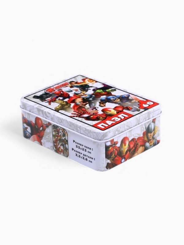 Пазл в металлической коробке "Мстители", 60 деталей