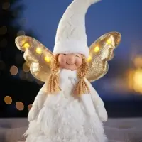 Фигура текстиль &laquo;Кукла в белом&raquo; 70 см, 6 LED, AG10x3 (в компл.), Т/БЕЛЫЙ