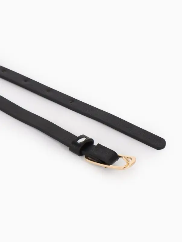 Ремень жен 02-01-01-01, Июнь2515 1,5*0,3*110 см, без винта, пряж золото, 1 прокол, черный