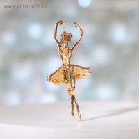 Брошь &laquo;Балерина&raquo;, цвет розовый в золоте