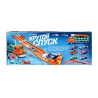 Автоград Автовоз с большой горкой и 10 машинками