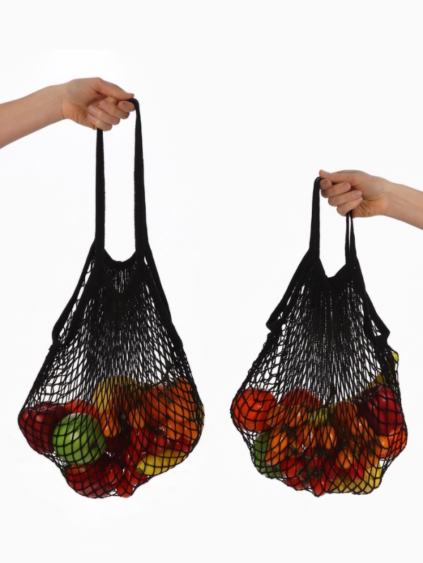 Набор авосек: 41 х 27 см и 37 х 20 см, клетка 1.5 см, чёрные