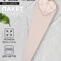 Конус для цветов, пудра, 60&times;15 см