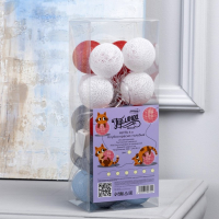 Гирлянда &laquo;Нить&raquo; 5 м с насадками &laquo;Клубки красно-голубые&raquo;, IP20, прозрачная нить, 20 LED, свечение тёплое белое, 220 В