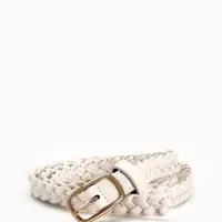 Ремень жен 03-01-01-01, Июнь2501, 1,8*0,3*110 см, без винта, пряж золото, 1 прокол, белый