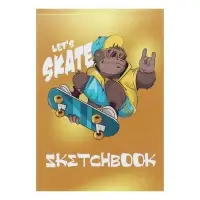 Скетчбук А5, 40 листов на склейке по короткой стороне "Скейтер", обложка мелованный картон, блок 100 г/м&sup2;