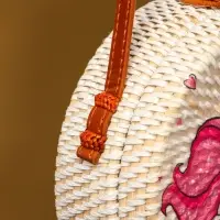 Сумка плетеная ротанг "Единорог", 15х6х60 см