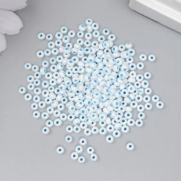 Бисер стекло 8/0 "Цветная серединка. Голубая вода" 10 гр