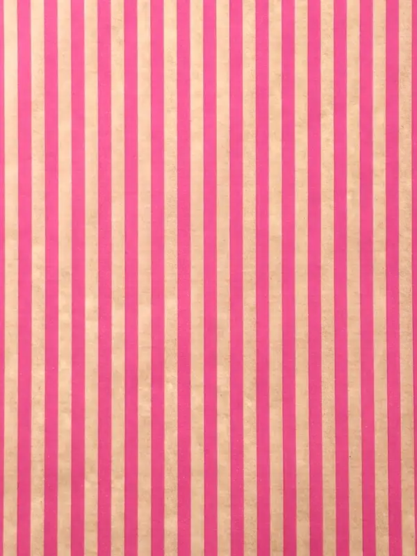 Бумага упаковочная крафт "Полосы розовые", 0,68 х 10 &plusmn;5% м, 60 гр