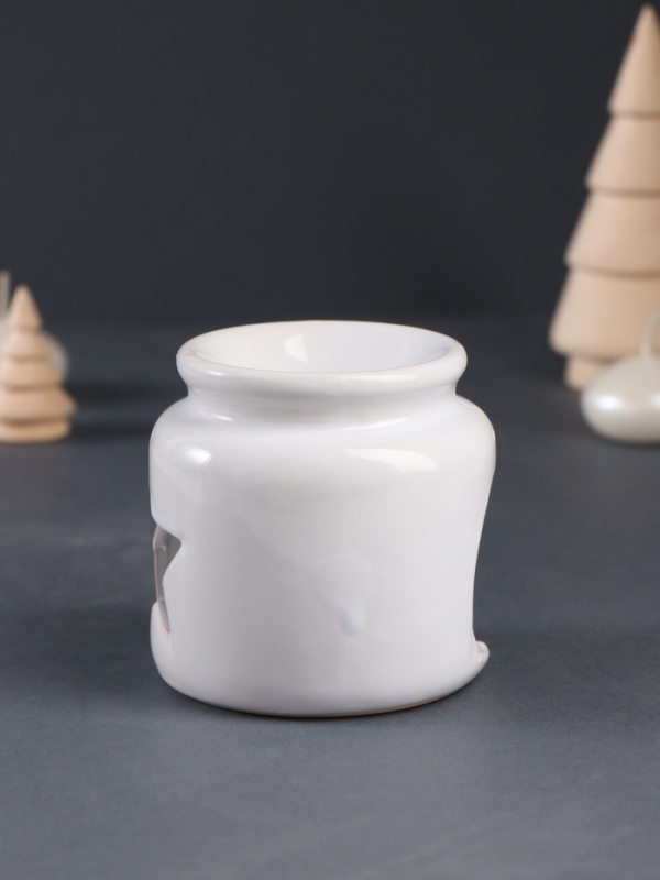 Набор: аромалампа для эфирных масел, мелтсы из воска ароматические &laquo;Звезда&raquo;, белая, 7.5&times;7.5&times;8 см