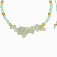 Браслет, длина 16 см, цв. голубой, золотой