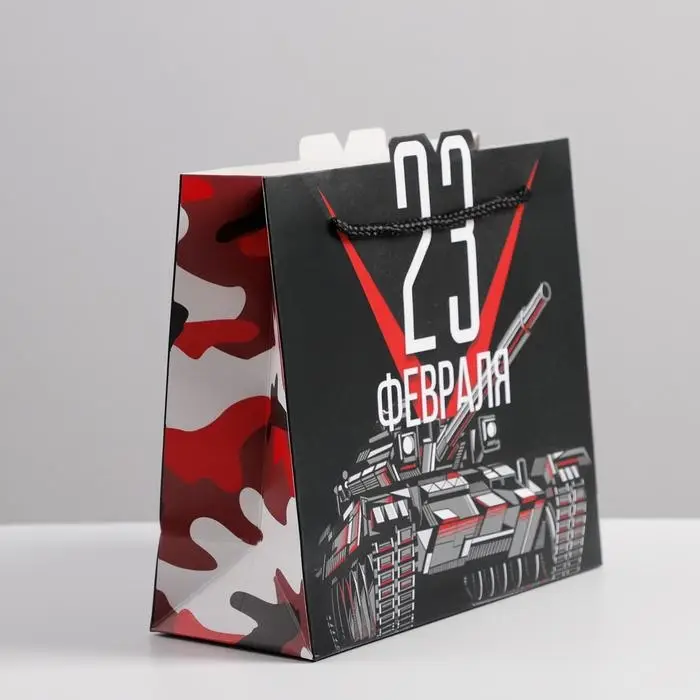 Пакет подарочный, упаковка, &laquo;Танки&raquo;, 25 х 26 х 10 см