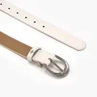 Ремень жен 05-01-02-01, Июнь2509, 3*0,3*110 см, без винта, пряж металл, 1 прокол, белый