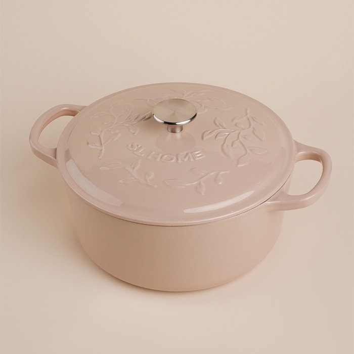 Кастрюля чугунная с эмалированным покрытием SL Home, d=24,5 см, h=11 см, цвет бежевый