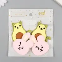 Декор для творчества иск. замша "Зверята и фрукты" МИКС 6х3,7 см