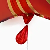 Воздушный шар фольгированный 18" звезда "Грани" цвет красный сатин, набор 5 штук