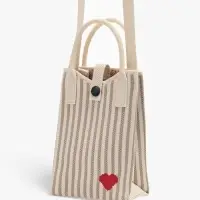 Сумка подр Сердце, 12*4*17, отд на кнопке, дл ремень, бело/серый