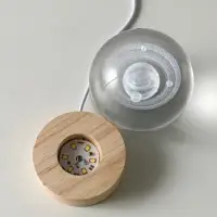 Сувенир стекло подсветка "Солнечная система" d=8 см подставка дерево, USB 8х8х9,5 см