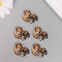 Декор для творчества акрил "Лошадка в пижамке сладко спит" 2,5х3,4х0,2 см