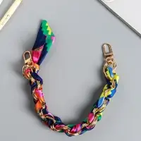 Брелок на 2 карабинах "Платок и цепочка" яркий 20х10х1,7 см