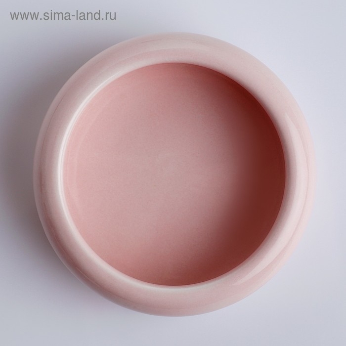 Миска керамическая 100 мл  10 х 3,2 см, нежно-розовая