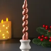 Свеча витая "LUXURY" 25*180 мм, лакированная, капучино