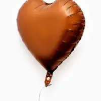 Воздушные шары фольгированные 17" "Сердце" цвет шоколадный сатин, набор 5 штук