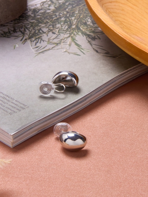 Клипсы &laquo;Тренд&raquo; крупная капля, цвет серебро