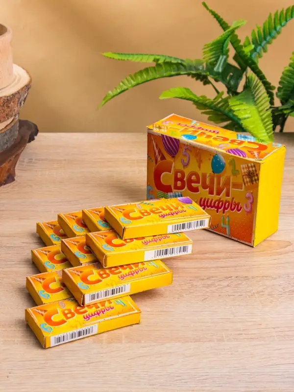 Свеча цифра "2" 8х3,75х1 см