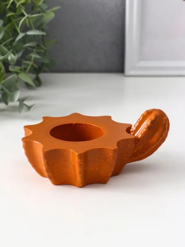 Подсвечник &laquo;Кактус&raquo;, 5.5&times;12.5&times;10 см, красная глина