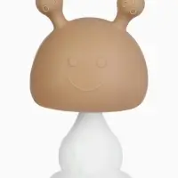 Прорезыватель силиконовый для зубов с погремушкой 3 в 1 M&B &laquo;Зайка&raquo;, бежевый