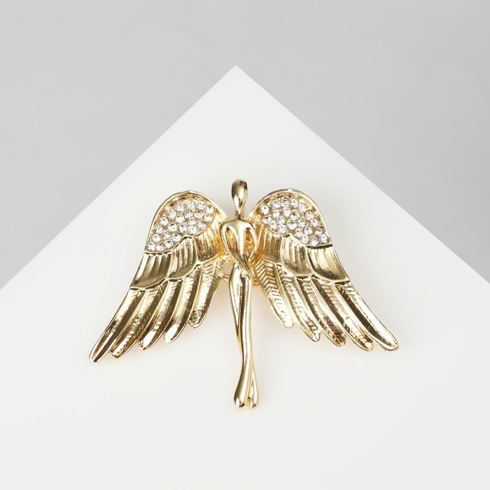 Брошь &laquo;Ангел&raquo;, цвет белый в золоте