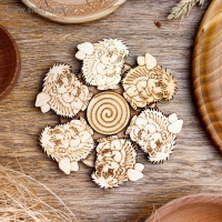 Подставка под горячее &laquo;Ёжики&raquo;, D=11 см, можжевельник