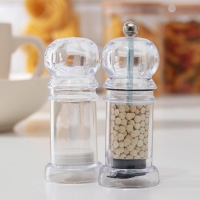 Набор для специй Доляна &laquo;Льдинки&raquo;, h=10 см, 2 шт: мельница, солонка, цвет прозрачный