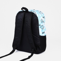 Рюкзак молодёжный из текстиля на молнии, 3 кармана, цвет голубой