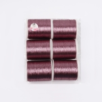 Набор металлизированных ниток, 91 &plusmn; 1 м, 6 шт, цвет розовый